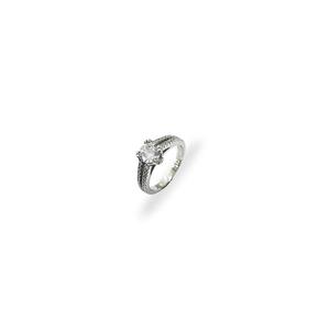 MJ Jewellery Кольцо из стерлингового серебра 925 пробы SC518 с покрытием из белого золота