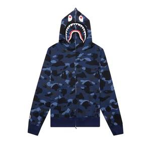 Толстовки на молнии BAPE Camo Shark Full Zip Hoodie «Navy»