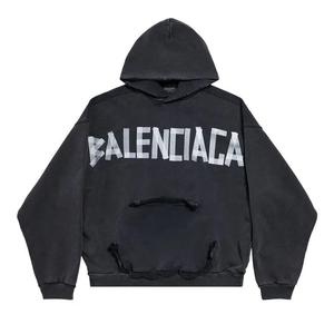 Худи Balenciaga Ripped Pocket Hoodie 'Faded Washed Black'