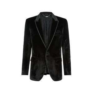 Бархатный пиджак Elegant с узором в елочку