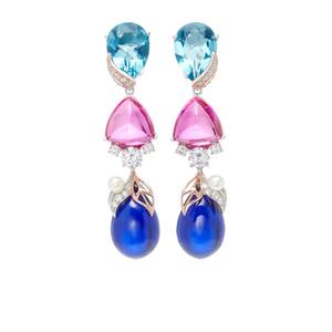 Серьги Berry из желтого золота с камнями