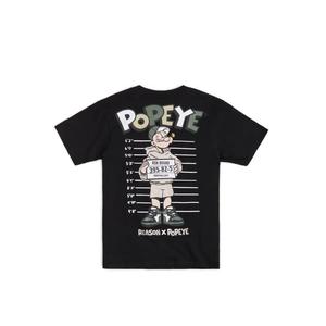 NYC Streetwear - REASON X Popeye Collab Футболка с коротким рукавом Mugshot - Черная