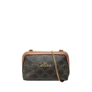 Сумка через плечо Triomphe Coated Canvas Embroidered Clutch On Chain (2020 год)