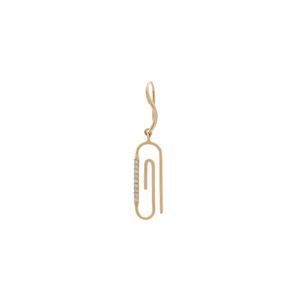 Серьга Paper Clip из желтого золота с бриллиантами