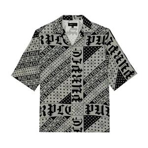 Рубашки на пуговицах PURPLE BRAND Flag Bandana Shirt 'Серый'