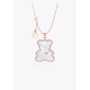 Vinstella Luvis Bear – Перламутр с кварцевым бриллиантом (розовое золото)