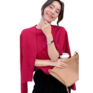 Модный вязаный шерстяной кардиган с топом, комплект из двух предметов CA112706RD