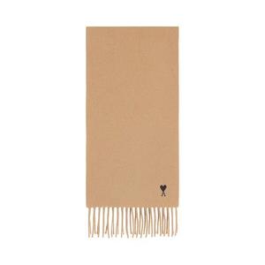 Шарфы Ami Quota Wool Scarf With De Coeur Embroidery 'Beige Mastic'