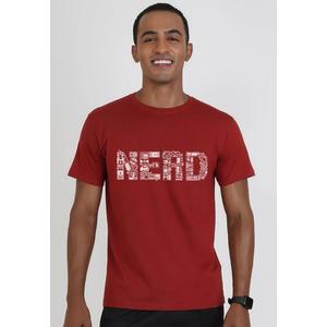 NERD Бордовая хлопковая футболка с коротким рукавом обычного кроя
