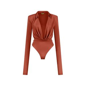 Боди Bauska с драпировкой и V-образным вырезом