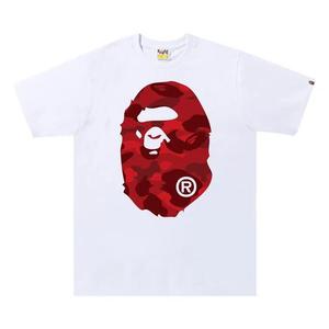 Футболки BAPE Color Camo Big Ape Head Tee 'White/Red'