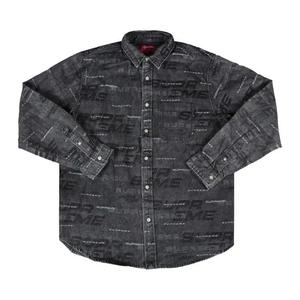 Рубашки на пуговицах Supreme Dimensions Logo Denim Shirt 'Black'