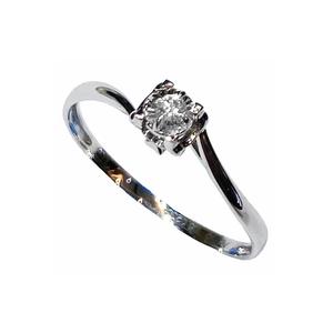 LITZ 18K Белое Золото Кольцо с Бриллиантом DR138