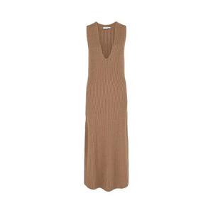Mid Dresses Ferragamo Sleeveless Ribbed Knit Dress 'Бежевый'