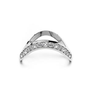 Кольцо-конторсион из белого золота с кристаллами Swarovski