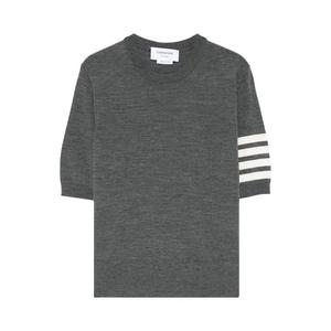 Футболка с коротким рукавом Thom Browne 4 Bar Wool Stripe 'Medium Grey'