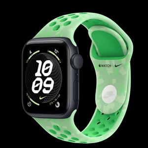 Apple Watch SE 3 40 мм, GPS, алюминий, Midnight, ремешок Green Spark Nike Sport Band