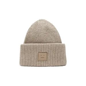 Бини Acne Studios Large Face Logo Beanie 'Серо-бежевый меланж'