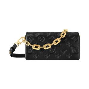 Сумки через плечо Louis Vuitton Pochette Coussin 'Черная монограмма тисненая ягнячья кожа'