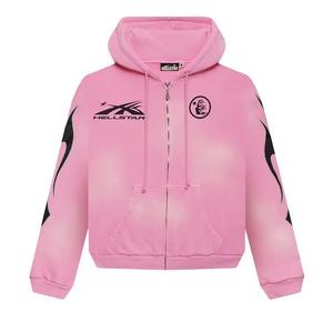 Молнии Hellstar Sports Flame Zip Up Худи 'Розовый'