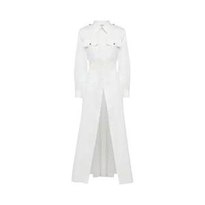 Футболка с коротким рукавом Alexander McQueen Cutaway Cotton Military Shirt 'Оптический белый'