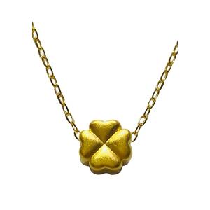[СПЕЦИАЛЬНЫЙ] LITZ 999 (24K) Золотой четырехлистный клевер с цепочкой из серебра 925 с покрытием 14K Gold EPC0978-N