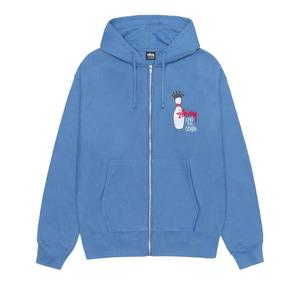 Молнии Stussy Kingpin Zip Hoodie 'Pacific'