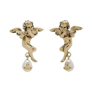 Серьги Vivienne Westwood Putti 'Золото/Кремово-розовый жемчуг'