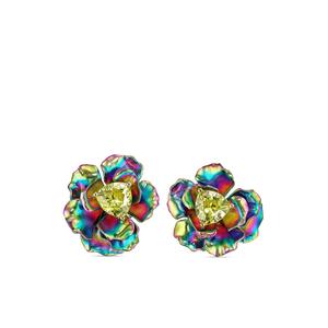 Серьги Rainbow Bloom из желтого золота с кварцем