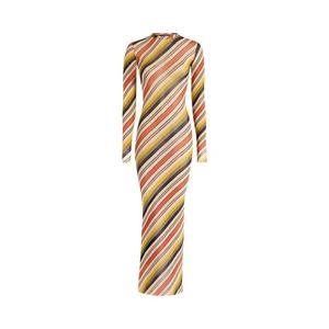 Платья Jean Paul Gaultier Mesh Long Dress Printed "Retro Stripe" 'Multicolor'