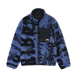 Флисовые куртки Stussy Sherpa Reversible Printed Jacket 'Blue'