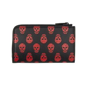 Картхолдеры Alexander McQueen Biker Skull Zip Card Holder 'Black/Red'