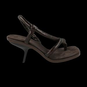 Кроссовки Ferragamo Wmns Fleur Leather Sandal 'Dark Brown'