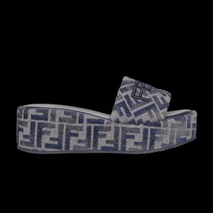 Fendi Wmns Sunshine Flatform Slides 'Синий FF деним'