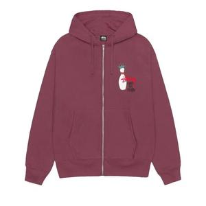 Толстовки на молнии Stussy Kingpin Zip Hoodie 'Oxblood'