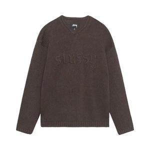 Свитера Stussy Embroidered V Neck Logo Sweater 'Brown'
