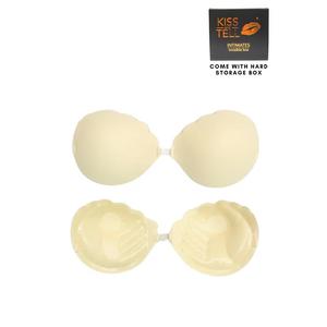 2 шт. Бюстгальтер Scallop Thick Push Up Stick On Nubra в цвете White, бесшовный, невидимый, многоразовый, на клейкой основе, для свадьбы