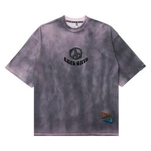 Футболки AAPE Moonface Graphic Embroidered Tie-Dye Tee 'Розовый/Серый'