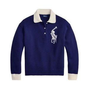 Свитера Polo Ralph Lauren Long Sleeve-Polo Self Collar-Sweater 'Роял/Кремовый'