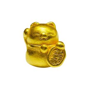 [СПЕЦИАЛЬНОЕ] LITZ 999 (24K) золотой брелок «Кот удачи» EPC0157SS (0.13 г+/-)