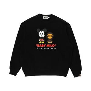 Свитшоты BAPE X Disney Mickey Mouse Milo Relaxed Fit Crewneck 'Черный'