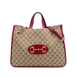 Сумка-сэтчел Horsebit 1955 Chain Tote среднего размера с узором GG (2016-2026 годы)
