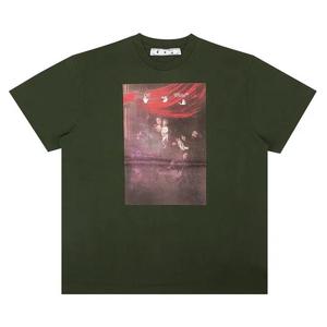Футболки Off-White Sprayed Caravaggio Short-Sleeve Over Tee 'Green/White'