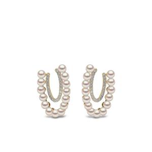 Серьги Sleek из желтого золота с жемчугом и бриллиантами