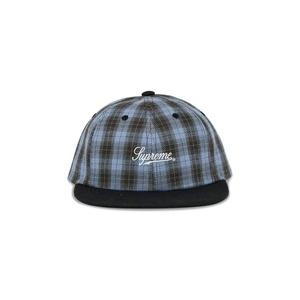 Бейсболки Supreme Script Logo 6-Panel 'Blue Plaid'