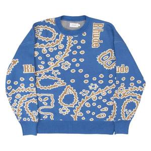 Свитеры Rhude Bandana Knit Crewneck 'Light Blue/Tan/Creme'