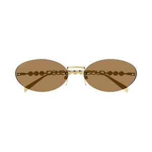 Овальные солнцезащитные очки Gucci 'Shiny Endura Gold'
