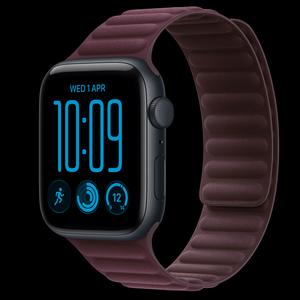 Apple Watch SE 3 44 мм, GPS, алюминий, Midnight, ремешок Burgundy Magnetic Link