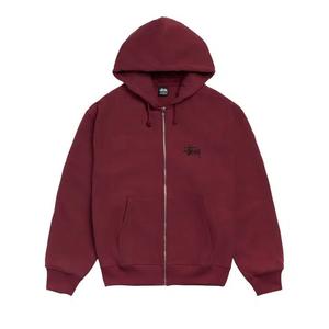 Толстовка на молнии Stussy Basic Zip Hoodie 'Wine'