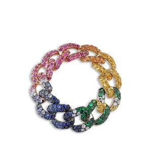 Кольцо Rainbow среднего размера с сапфирами